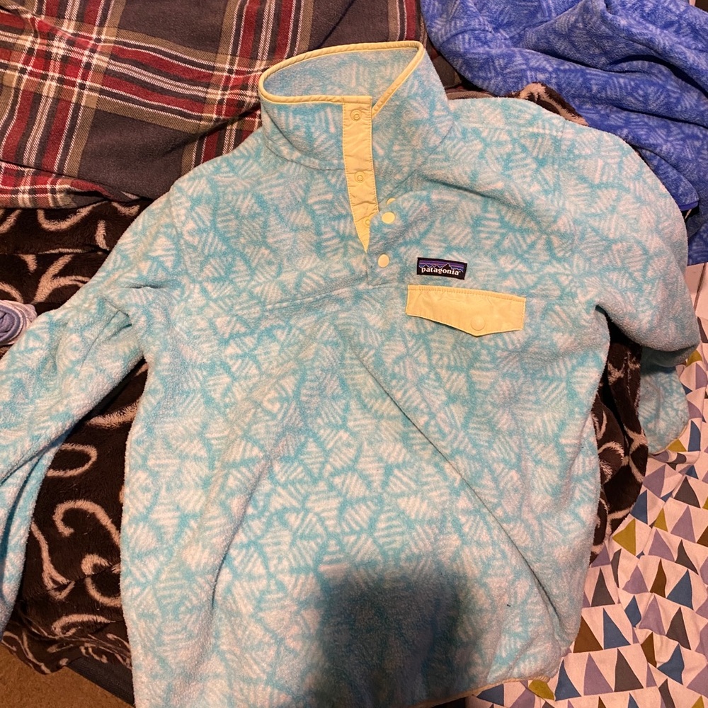 Patagonia synchilla in baby blue.